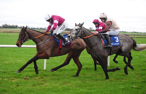 Thunder Down Under (Lisa O'Neill) leads home Cats For Cash (Barry O'Neill)