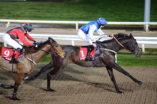 Alnahar and Conor Maxwell come home in front Caronda and Emma Doyle