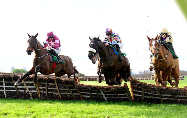 L to r Moratorium (Jack Kennedy, winner), Discordantly (Paddy Kennedy, 3rd) and Face The Facts (Paul Townend, 5th)