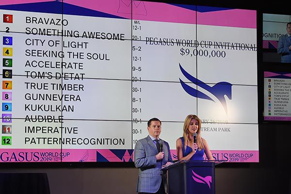 The draw being made for the 2019 Pegasus World Cup