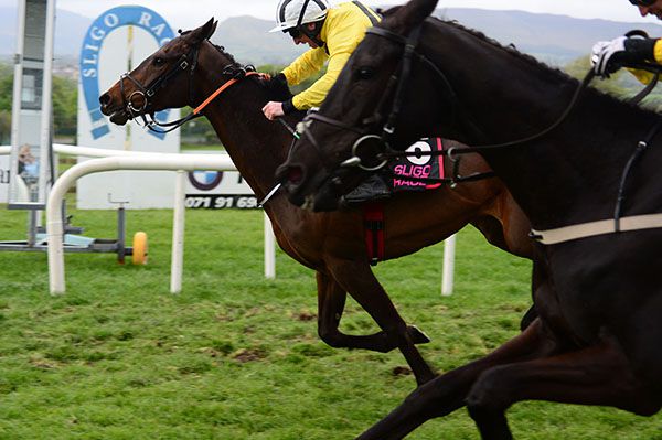 A great shot of Glens Finale (Jamie Codd) edging out Egality Mans (Patrick Mullins, nearside)