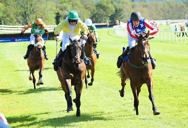 Holly Flight, right, gets the better of Dundeedy Lad 