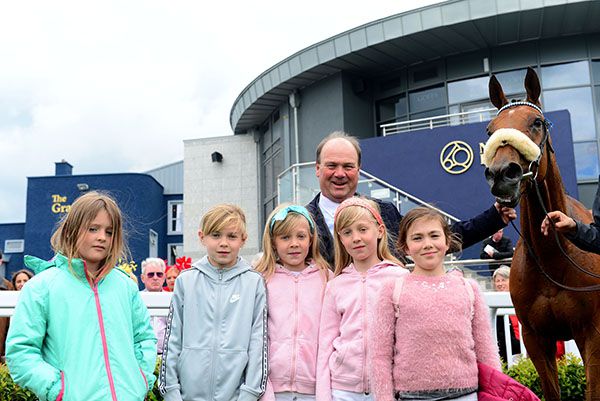 Trainer Michael Halford, with his daughters Holly, Jasmine and Emily, and friends Amy Anne Newell and Roslyn Foley