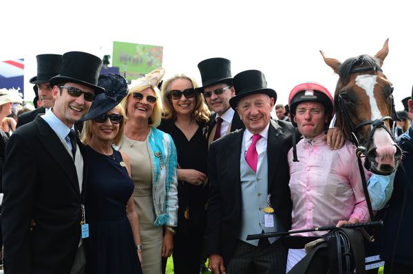 Anthony Van Dyck and connections after their Derby success