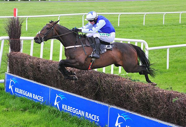 Robin De Carlow and Paul Townend on the way to winning the beginners chase at Kilbeggan