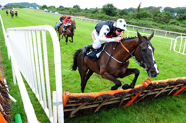 Amor Verdadero jumps the last under Davy Russell