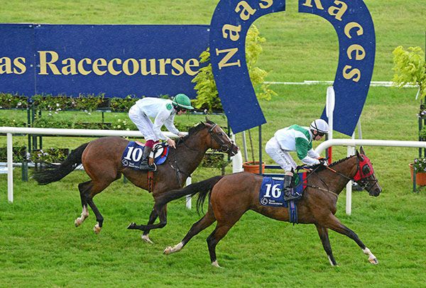 COFFEEMEANSCOFFEE and Killian Leonard (right) win for trainer Willie Martin. 
