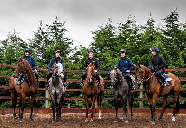 From left, Ruby Walsh, Joseph O'Brien, AP McCoy, Charlie Swan and Paul Carberry will be riding today