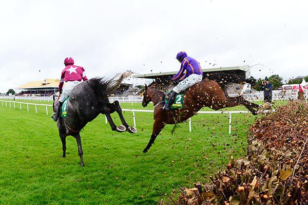 Wicklow Brave and Paul Townend chase down Jan Maat and Rachael Blackmore