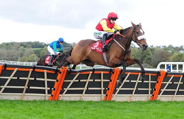Dime A Dozen clears the final One Fit padded hurdle at Cork
