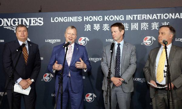 HKJC CEO Winfried Engelbrecht-Bresges hosts the LONGINES Hong Kong International Races post-race press briefing.