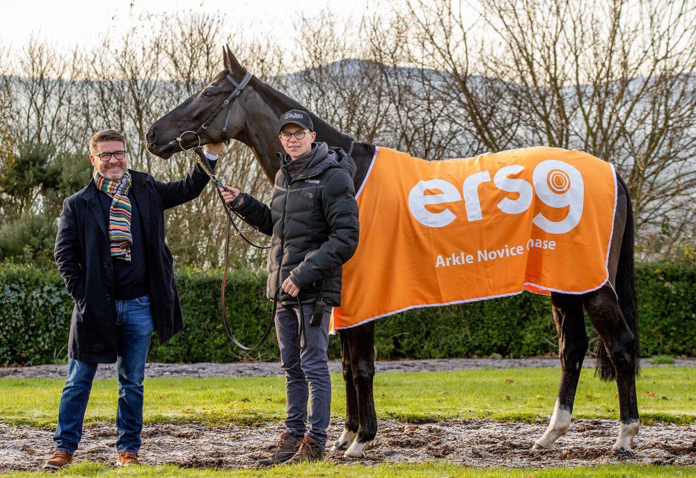 Jim Ryan, CEO of ersg with Le Richebourg, winner of the Arkle in 2019 and trainer Joseph O'Brien