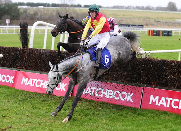 Young Dev and Damien Skehan jump the last