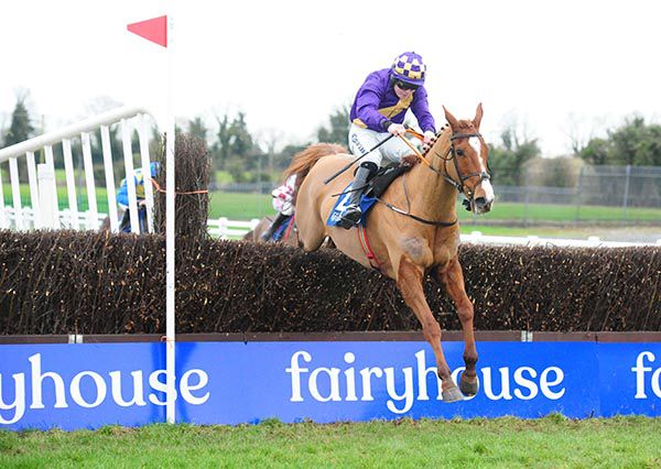 Persian Wind and Luke Dempsey jumping the last