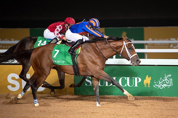 Maximum Security (Luis Saez) winning the Saudi Cup