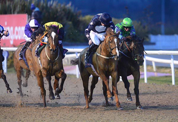 Sayesse and Joe Doyle (right) coming with their winning run