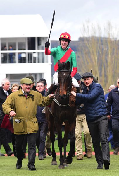 The Conditional and Brendan Powell return to the winners' enclosure after the Ultima Handicap Chase at Cheltenham