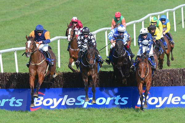 Mutadaffeq (Johnny Moore, right) proved best in race four at Clonmel