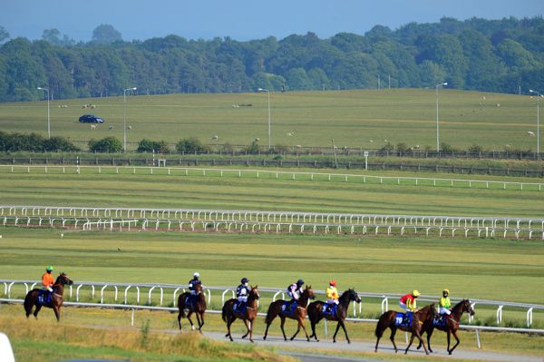 Watering is under way at the Curragh ahead of the Irish Derby meeting