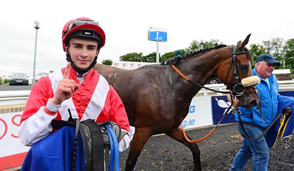 Ryan after riding his first winner at Limerick last July