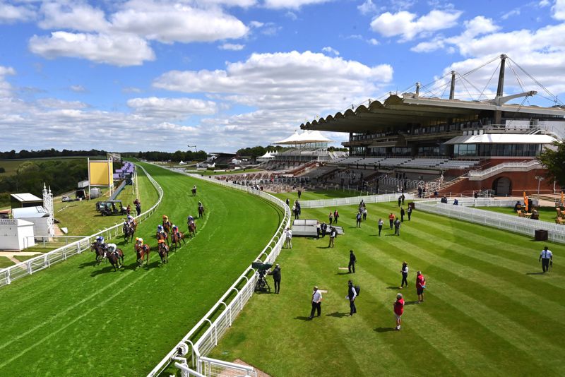 Empty stands at Glorious Goodwood in July