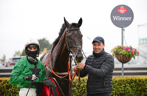 Michael Kennedy (right) pictured after Smithscorner won at Galway last year