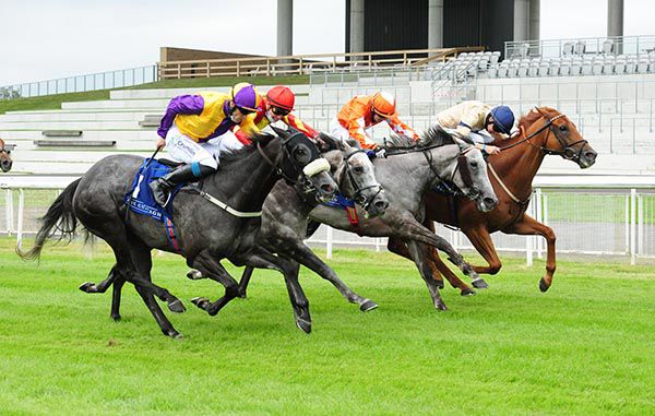 Glen Shiel (Oisin Orr, far-side) comes out on top after an exciting conclusion to the Group Three at the Curragh