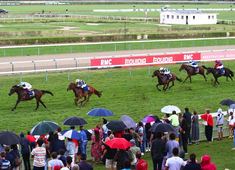 Palace Pier (left) beating Alpine Star and Circus Maximus in the Prix Jacques le Marois at Deauville