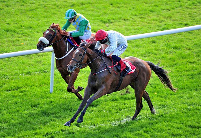 Pita Pinta and Chris Hayes (near side) wins from Let Me Pass