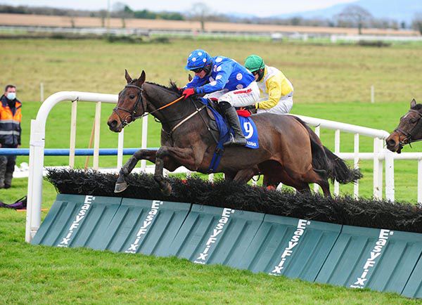 Delirious Love and Joey Dunne jump the last