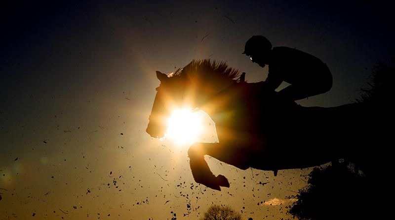FAIRYHOUSE 11-November-2020.Jumping action as the sun sets at the County Meath venue.Photo Healy Racing.