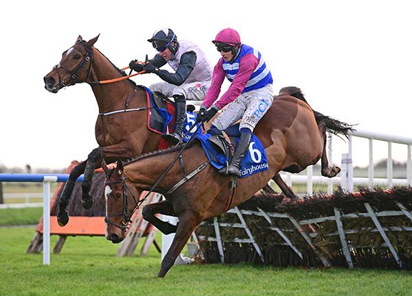 Teahupoo (Robbie Power, far-side) won the Fairyhouse opener as Youmdor and Paul Townend departed