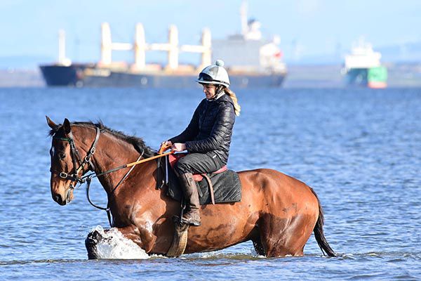 It Came To Pass with Maxine O'Sullivan in the saddle on a visit to Beale Beach recently