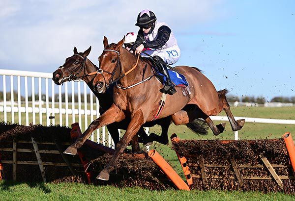 Ain't That A Shame (Rachael Blackmore) races on from Churchstonewarrior who 'misses' the last