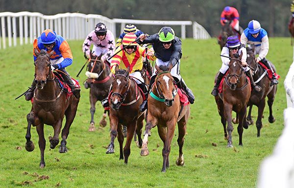 Ernest Gray, green cap with black star, knuckles down to his task