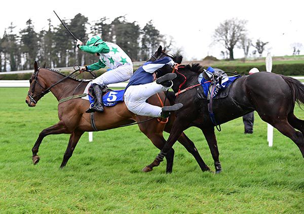 Different Strokes and Barry John Foley come home clear as Think Positive and Eoin O'Connell part company at the last 
