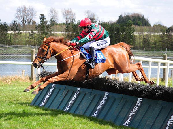 Clever Currency and Keith Donoghue jump the last
