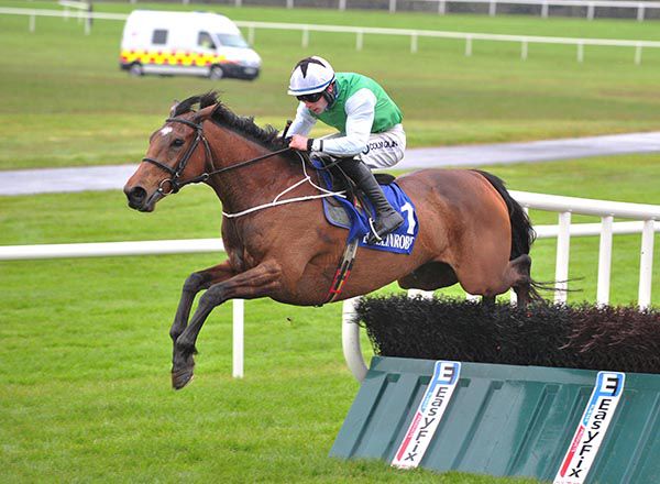 Minx Tiara and Kevin Brouder jump the last
