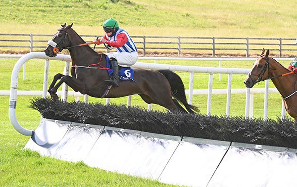 Craic Eile jumps the last under Shane Fitzgerald