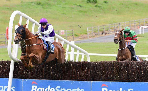 Our Friend and Jordan Gainford pictured on their way to victory from Memory Tree in second