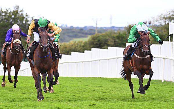 Jazzaway (right) just gets the better of Western Victory