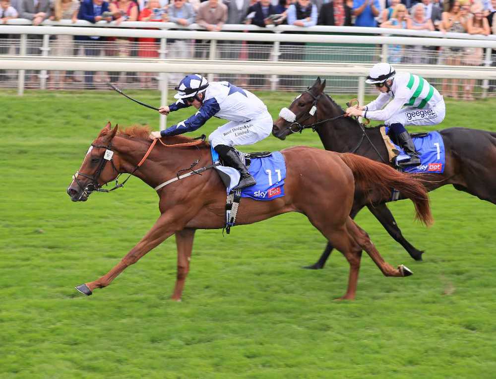 Zain Claudette and Ray Dawson winning the Lowther Stakes at York