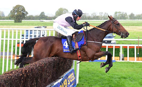 Gin On Lime and Robbie Power jumping the last