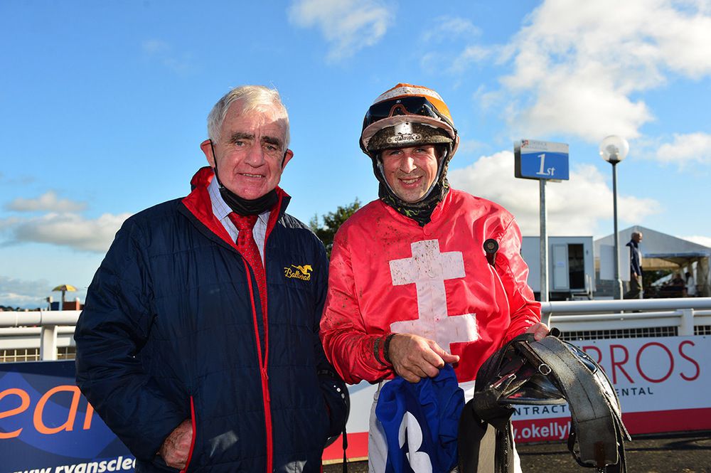 Ask Delaney's trainer Austin Leahy with Conor Hoban 
