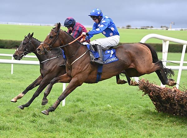 Pour Pavore and Conor Maxwell (nearest) battle with Dedanann 