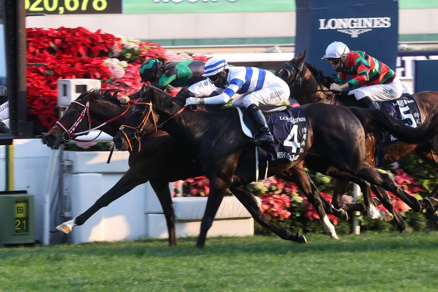The Yoshito Yahagi trained LOVES ONLY YOU with Yuga Kawada in the saddle wins the G1 LONGINES Hong Kong Cup 