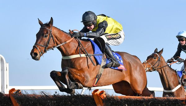Aucunrisque (Tom Cannon) winning the Sky Bet Dovecote Novices Hurdle at Kempton yesterday