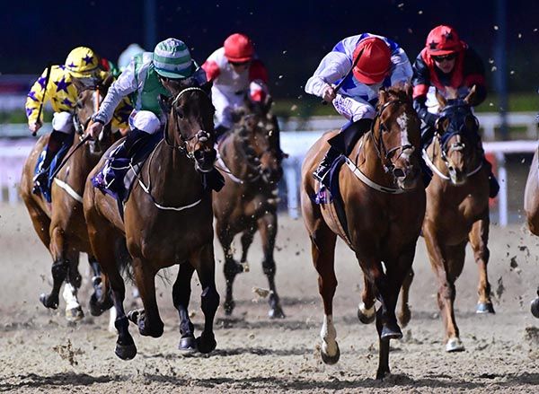 The Virginian and Kevin Manning (head down, red cap)