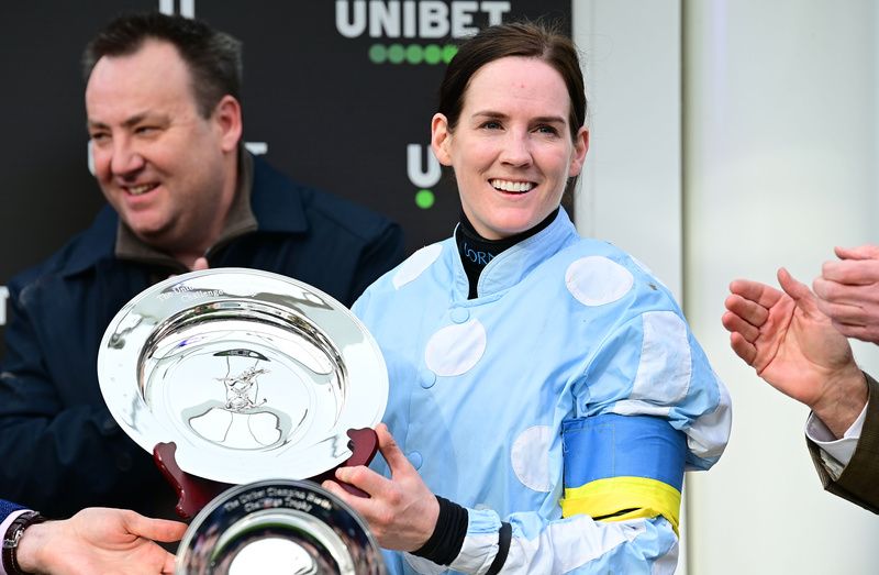 CHELTENHAM 15 March 2022 Unibet Champion Hurdle HONEYSUCKLE winning jockey RACHAEL BLACKMORE