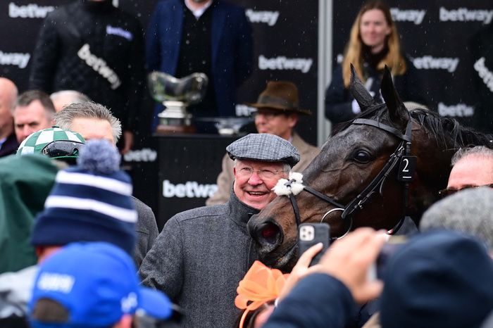 Sir Alex Ferguson, part owner of Kalif Du Berlais, who shaded Givemefive